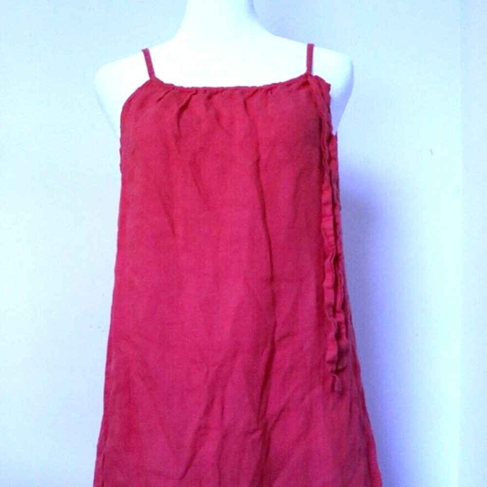 Marisa&Marie Women's 100% Linen Italian Coral Summer Dress Size XS/Beach/Casual